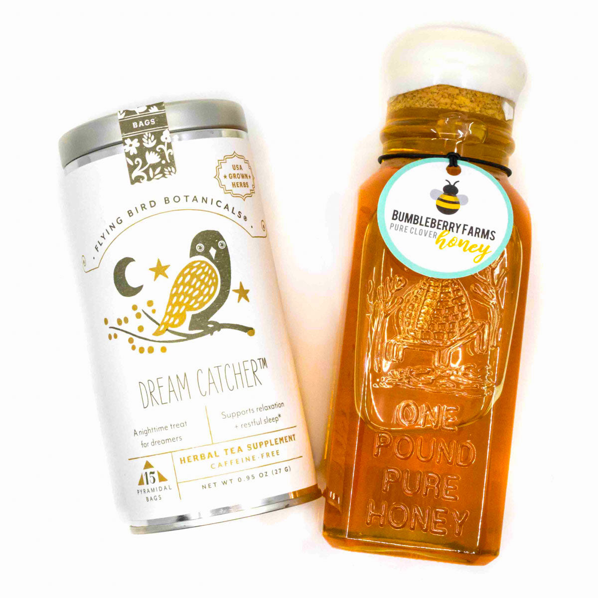 Tea + Honey Set - Pure Clover Honey and Dream Catcher Tea